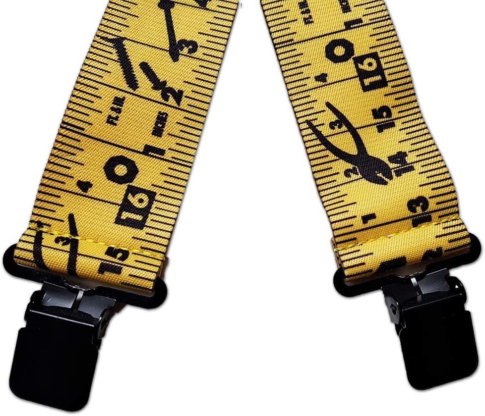 5 cm width tape-ruler pattern suspender ( Yellow ) adjustable sliders for both men and women