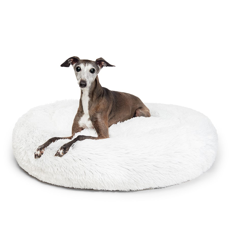 Fur King "Aussie" Calming Dog Bed  - White - 80 CM - Medium