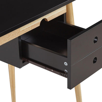 Oslo Desk with Drawer in Black & Natural