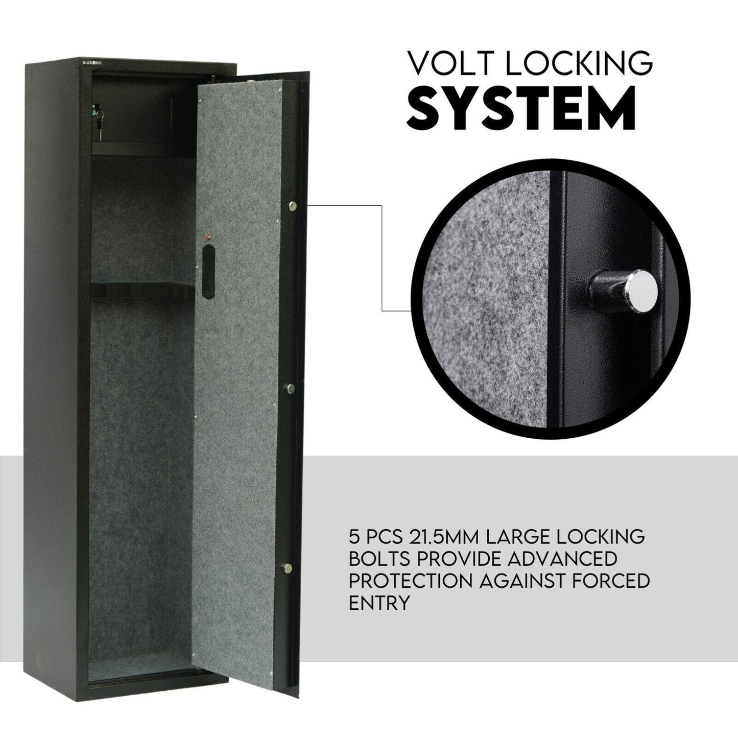 8 Gun Safe Firearm Rifle Storage Lock box Steel Cabinet Heavy Duty Locker