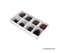 10 Pack of White Card Chocolate Sweet Soap Product Reatail Gift Box - 8 bay 3cm Compartments - Clear Slide On Lid - 16x8x3cm
