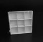 10 Pack of White Card Chocolate Sweet Soap Product Reatail Gift Box - 9 bay 4x4x3cm Compartments - Clear Slide On Lid - 12x12x3cm