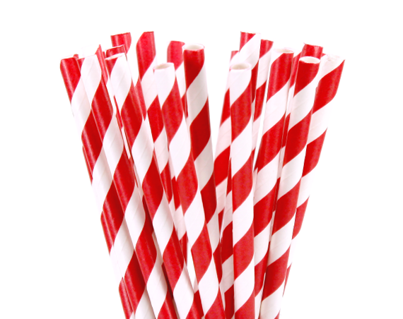 50 Pack Red White Drinking Straws Biodegradable Eco Paper Birthday Party Event Bistro Bar Cafe Take Away