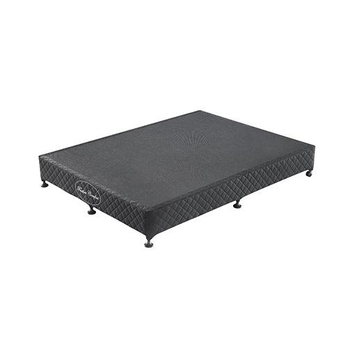 Mattress Base Ensemble Double Size Solid Wooden Slat in Black with Removable Cover