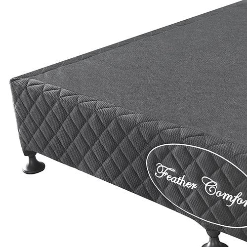 Mattress Base Ensemble Double Size Solid Wooden Slat in Charcoal with Removable Cover
