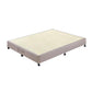 Mattress Base Ensemble Queen Size Solid Wooden Slat in Beige with Removable Cover