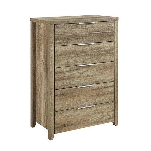 Alice 4 Pieces Bedroom Suite Natural Wood Like MDF Structure Queen Size Oak Colour Bed, Bedside Table & Dresser
