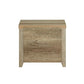 3 Pieces Bedroom Suite Natural Wood Like MDF Structure Double Size Oak Colour Bed, Bedside Table