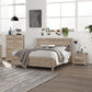 4 Pieces Bedroom Suite Natural Wood Like MDF Structure Queen Size Oak Colour Bed, Bedside Table & Tallboy