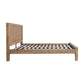 3 Pieces Bedroom Suite in Solid Wood Veneered Acacia Construction Timber Slat Double Size Oak Colour Bed, Bedside Table