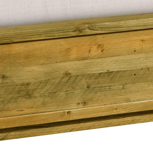 King Size Wooden Bed Frame in Solid Wood Antique Design Light Brown