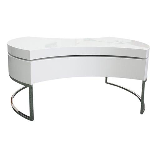 Adjustable Top Coffee Table High Gloss Finish MDF White Interior Storage