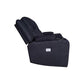 Electric Recliner Stylish Rhino Fabric Black 1 Seater Lounge Armchair with LED Features
