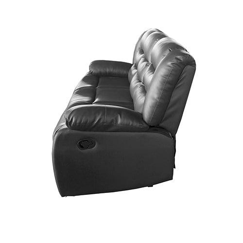 3 Seater Recliner Sofa In Faux Leather Lounge Couch in Black