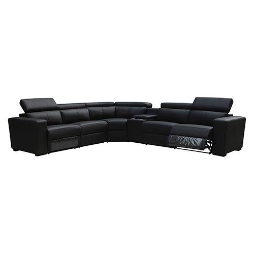 6 Seater Real Later sofa Black Color Lounge Set for Living Room Couch with Adjustable Headrest