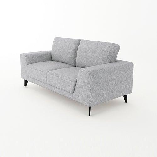 2 Seater Sofa Light Grey Fabric Lounge Set for Living Room Couch with Solid Wooden Frame Black Legs