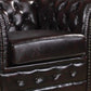 1 Seater Genuine Leather Upholstery Deep Quilting Pocket Spring Button Studding Sofa Lounge Set for Living Room Couch In Burgandy Colour