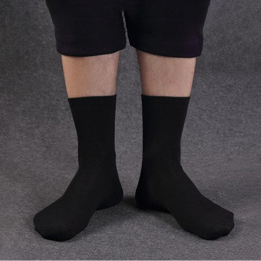 10 Pairs Men's Women's Cotton Breathable Crew Length Socks Work Business Cushion, Black
