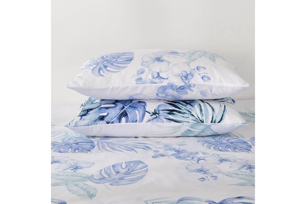 Luxton Double Size Adelina Blue Teal Tropical Quilt Cover Set