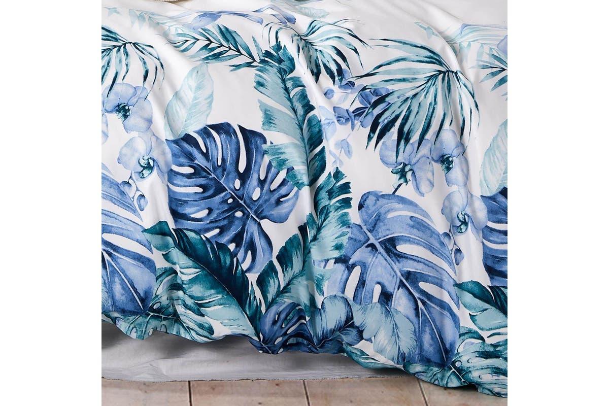 Luxton King Size Adelina Blue Teal Tropical Quilt Cover Set