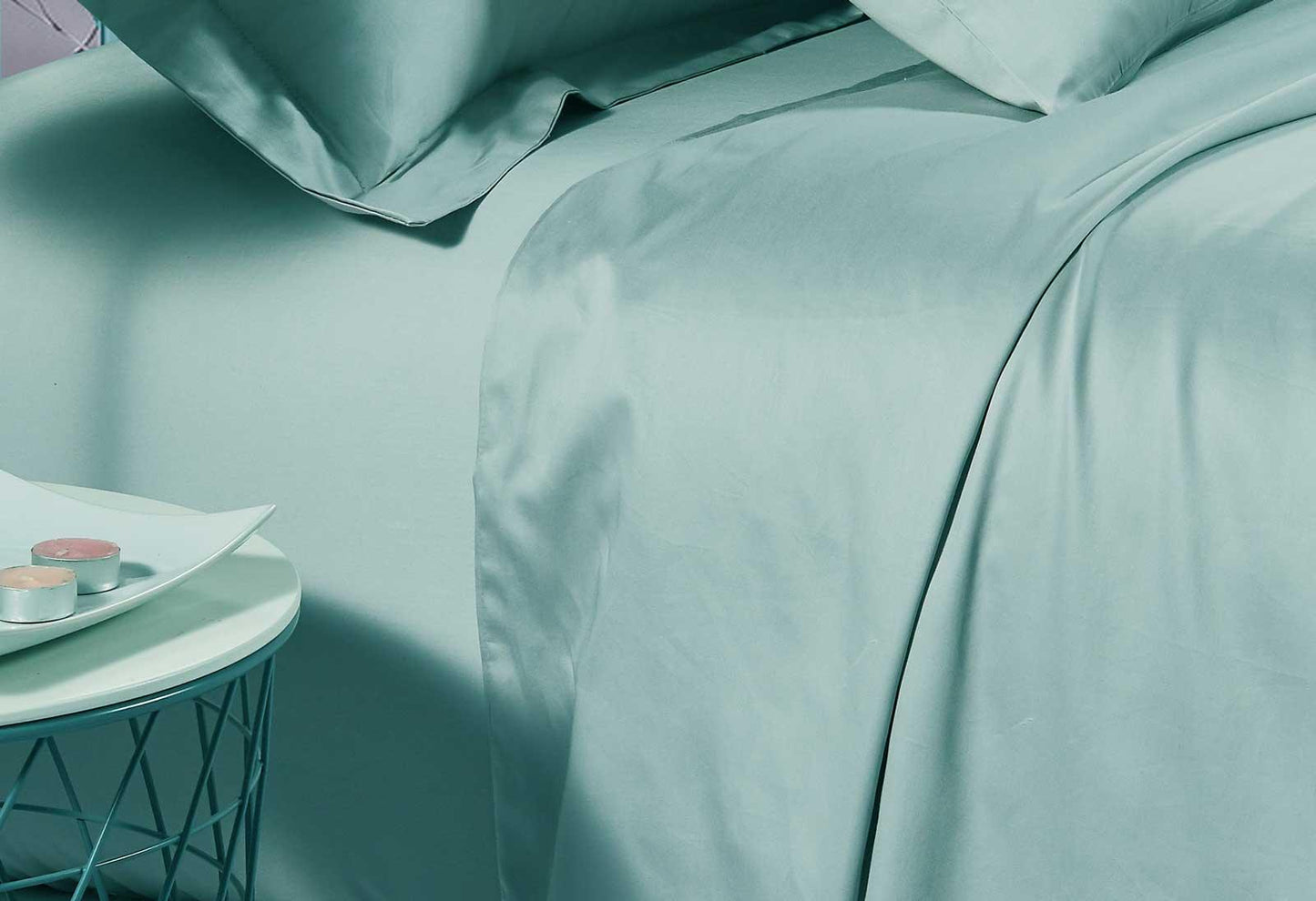 Luxton King Size 500TC Cotton Sateen Fitted Sheet (Mint Color)