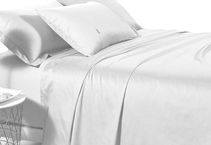 Luxton Queen Size 500TC Cotton Sateen Fitted Sheet (White Color)