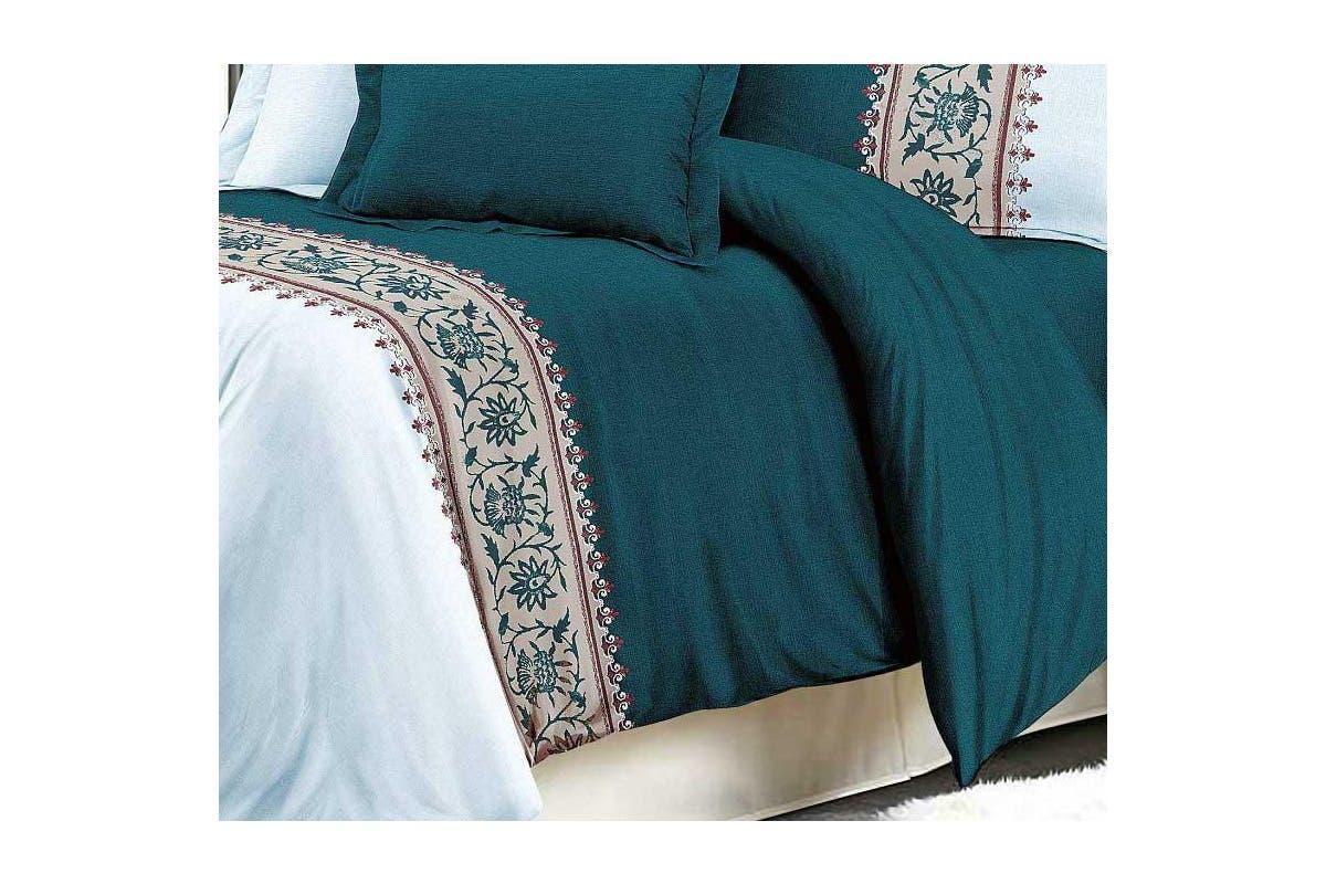 Luxton Super King Size Ethel Teal Quilt Cover Set