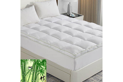 Luxton Double Size 1000GSM Bamboo Mattress Topper with Gusset Support