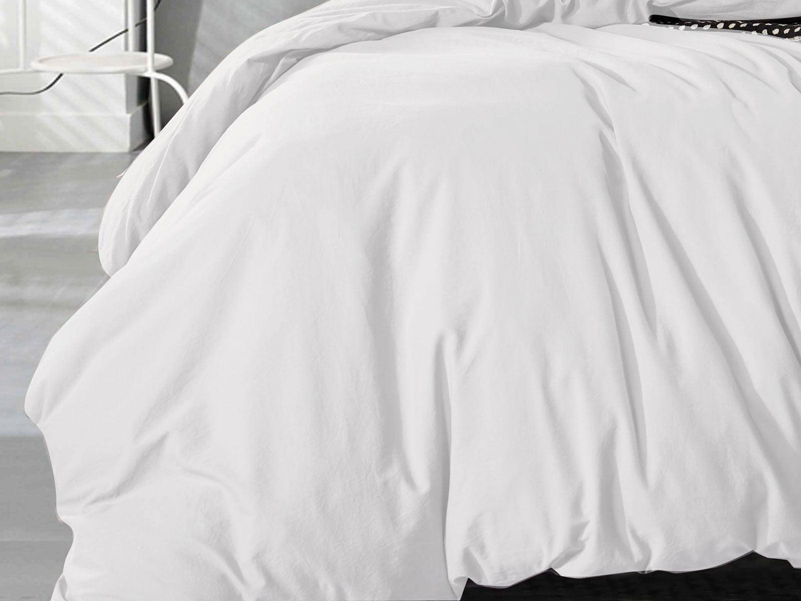 Luxton Super King Size White Vintage Washed Cotton Quilt Cover Set(3PCS)