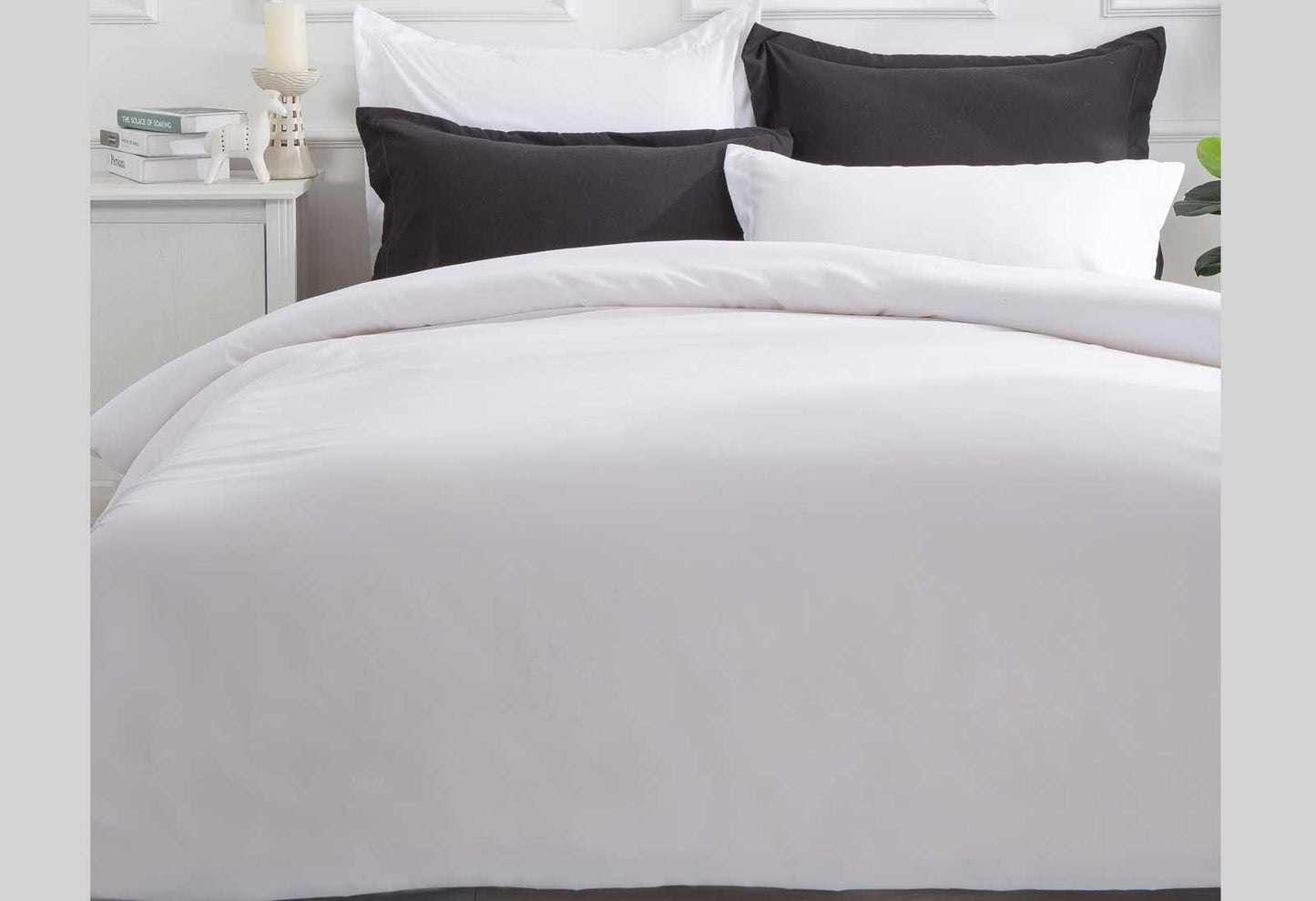 Luxton King Size White Color Quilt Cover Set (3PCS)