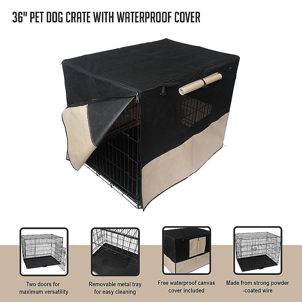 36" Pet Dog Crate with Waterproof Cover