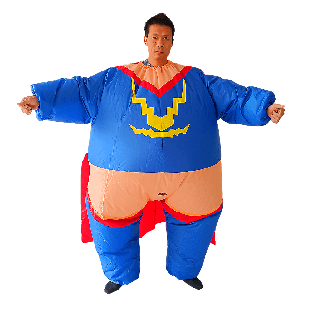 Super Hero Fancy Dress Inflatable Suit - Fan Operated Costume