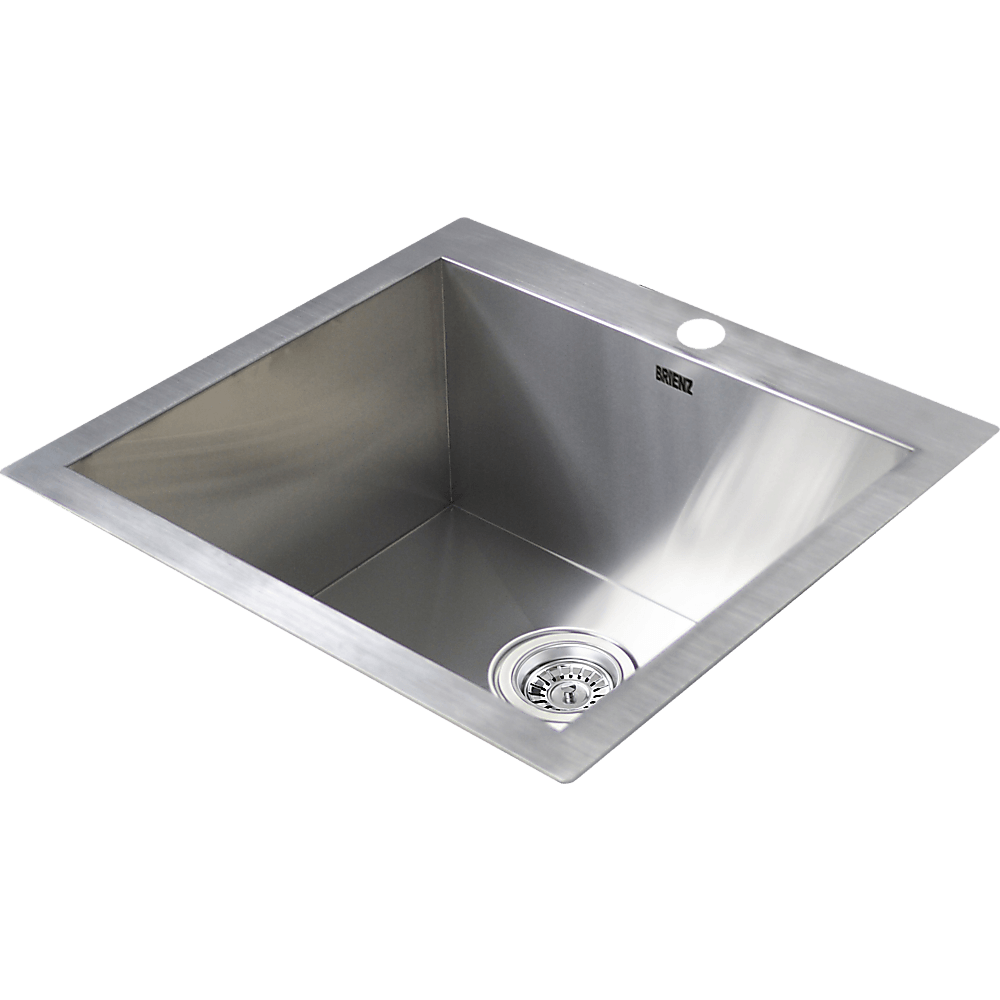 530x505mm Handmade Stainless Steel Topmount Kitchen Laundry Sink with Waste