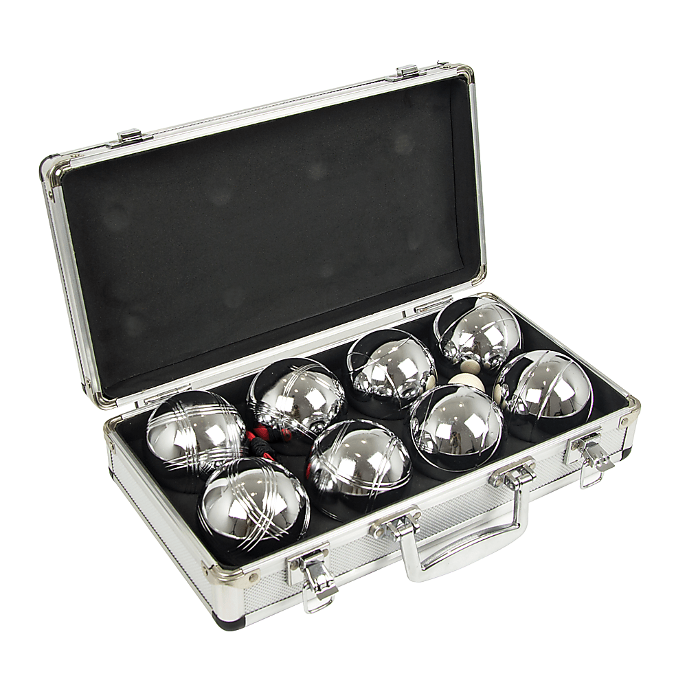 Deluxe Boules Bocce 8 Alloy Ball Set with Case