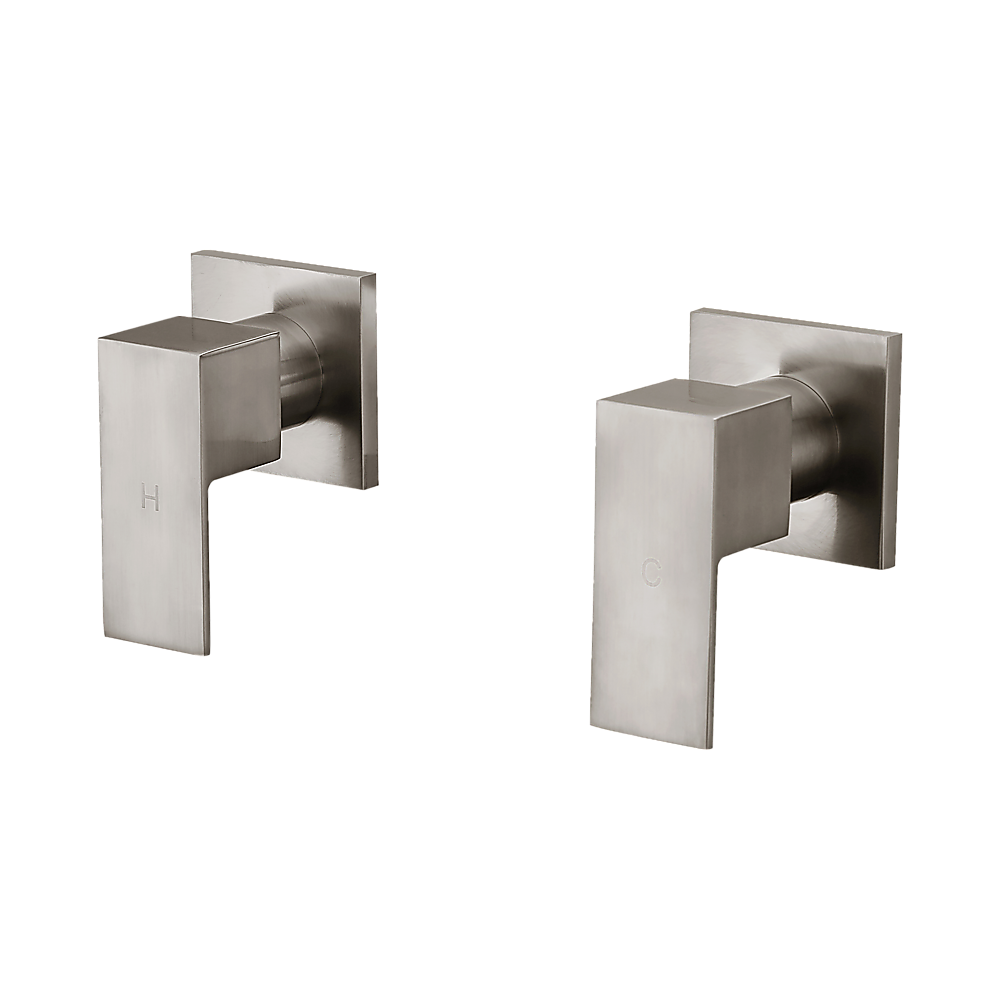 Chrome Shower/Bath Mixer Tap Set with Brushed Finish w/ WaterMark