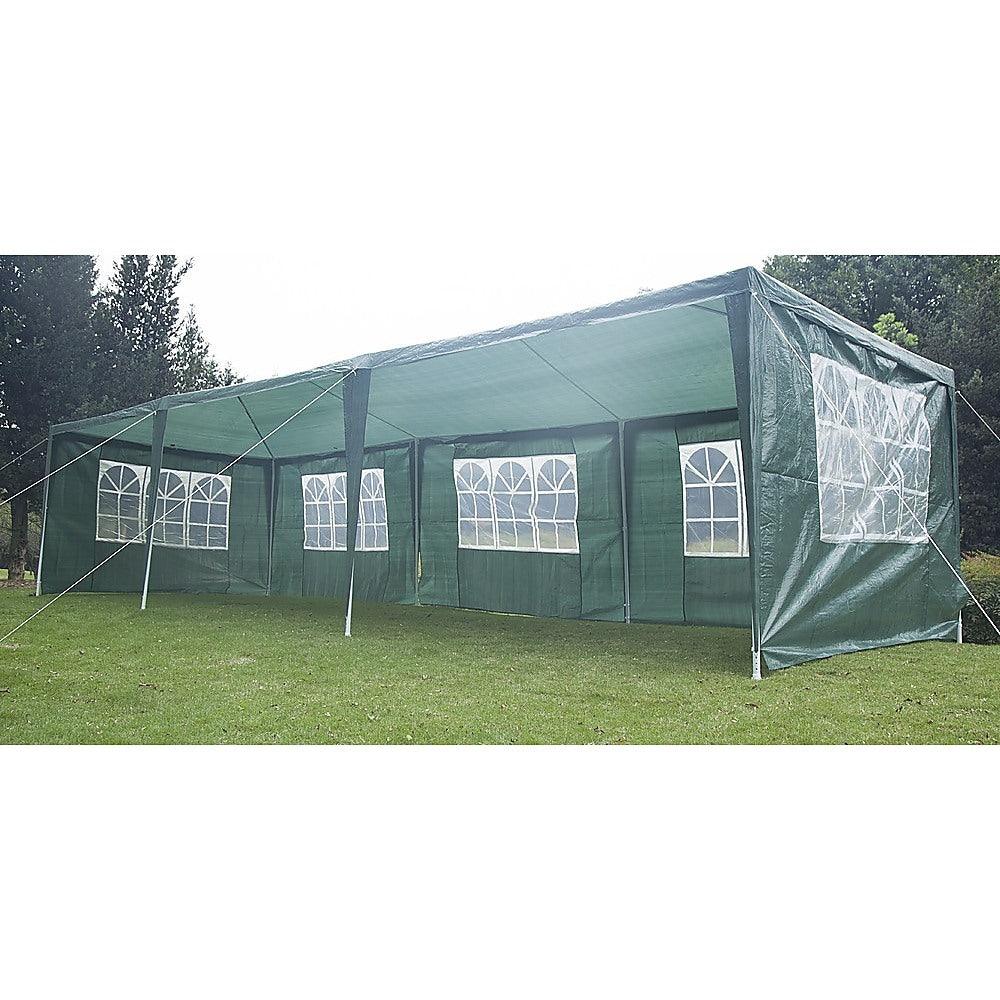 3x9m Wedding Outdoor Gazebo Marquee Tent Canopy Green