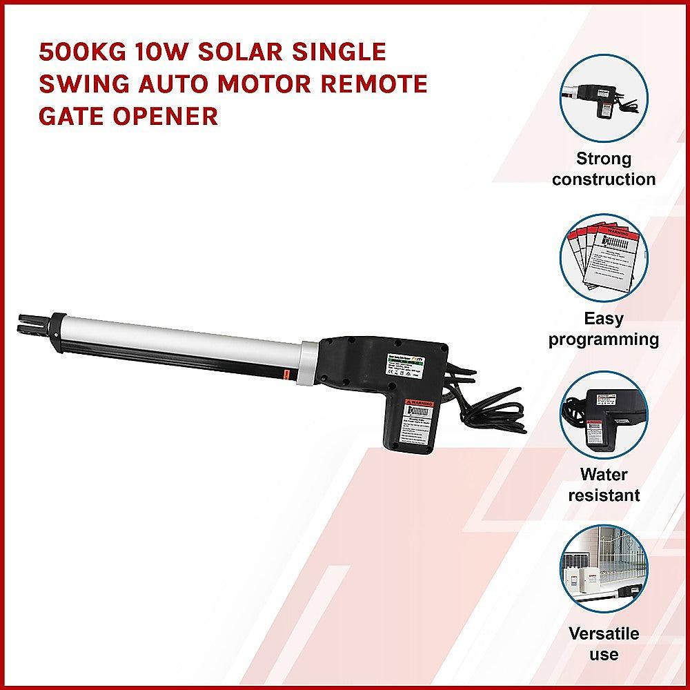 500KG 10W Solar Single Swing Auto Motor Remote Gate Opener