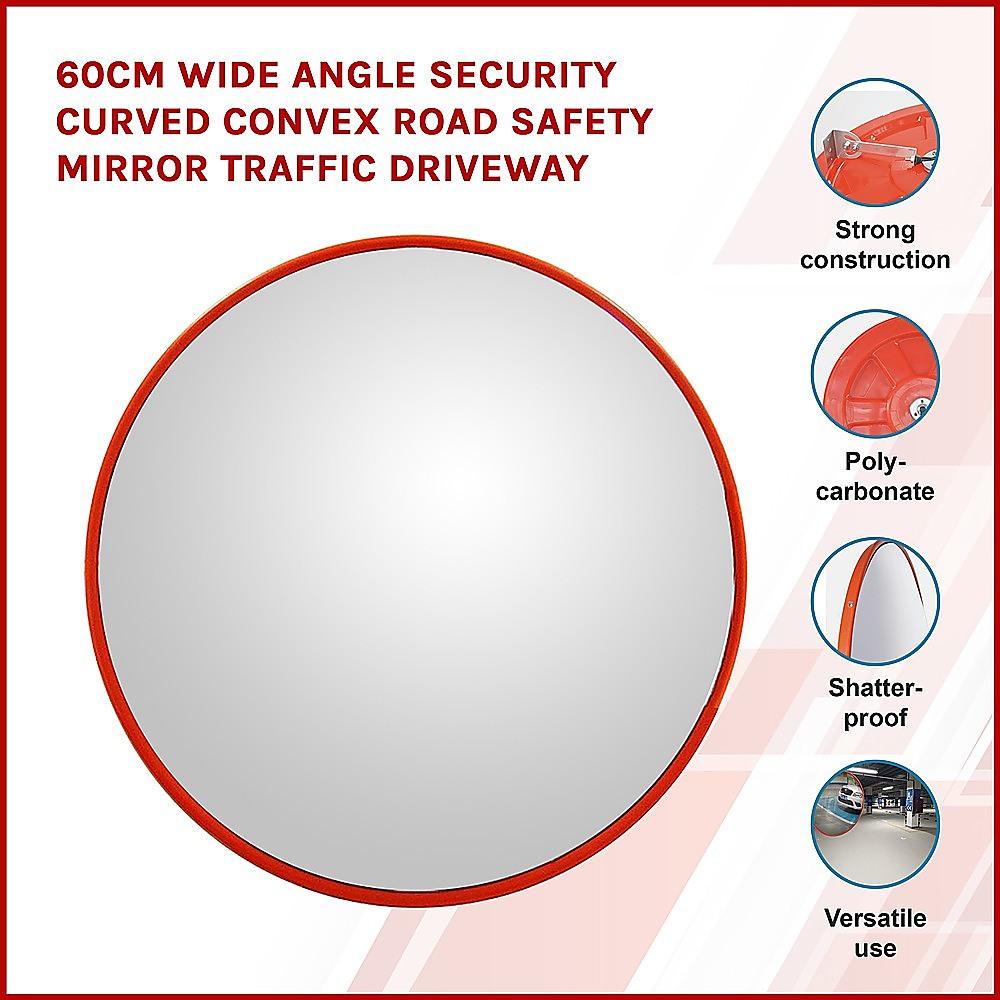 60cm Wide Angle Security Curved Convex Road Safety Mirror Traffic Driveway