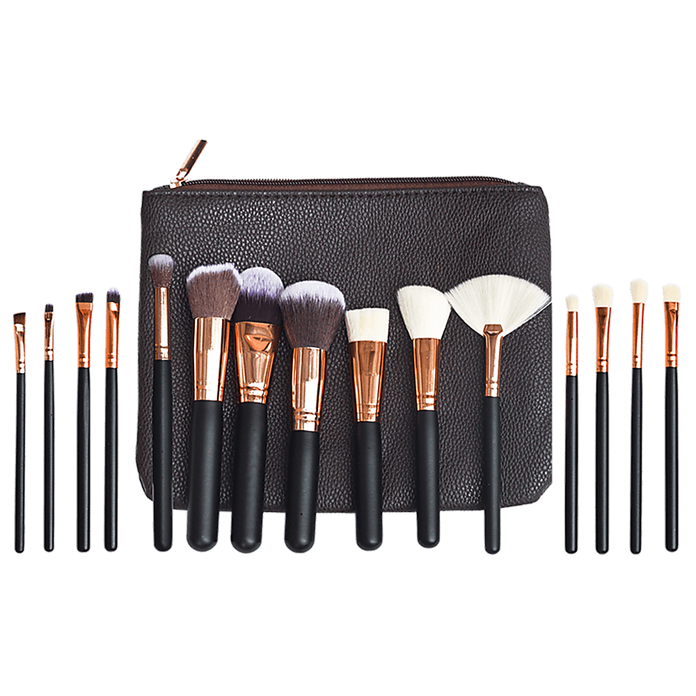 Soft 15Pcs Pro Face Powder Makeup Brushes Set Eyeshader Blending Highlight Tools