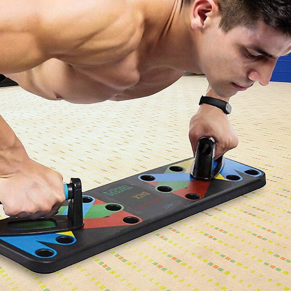 9 in 1 Push Up Board Yoga Bands Fitness Workout Train Gym Exercise Pushup Stand