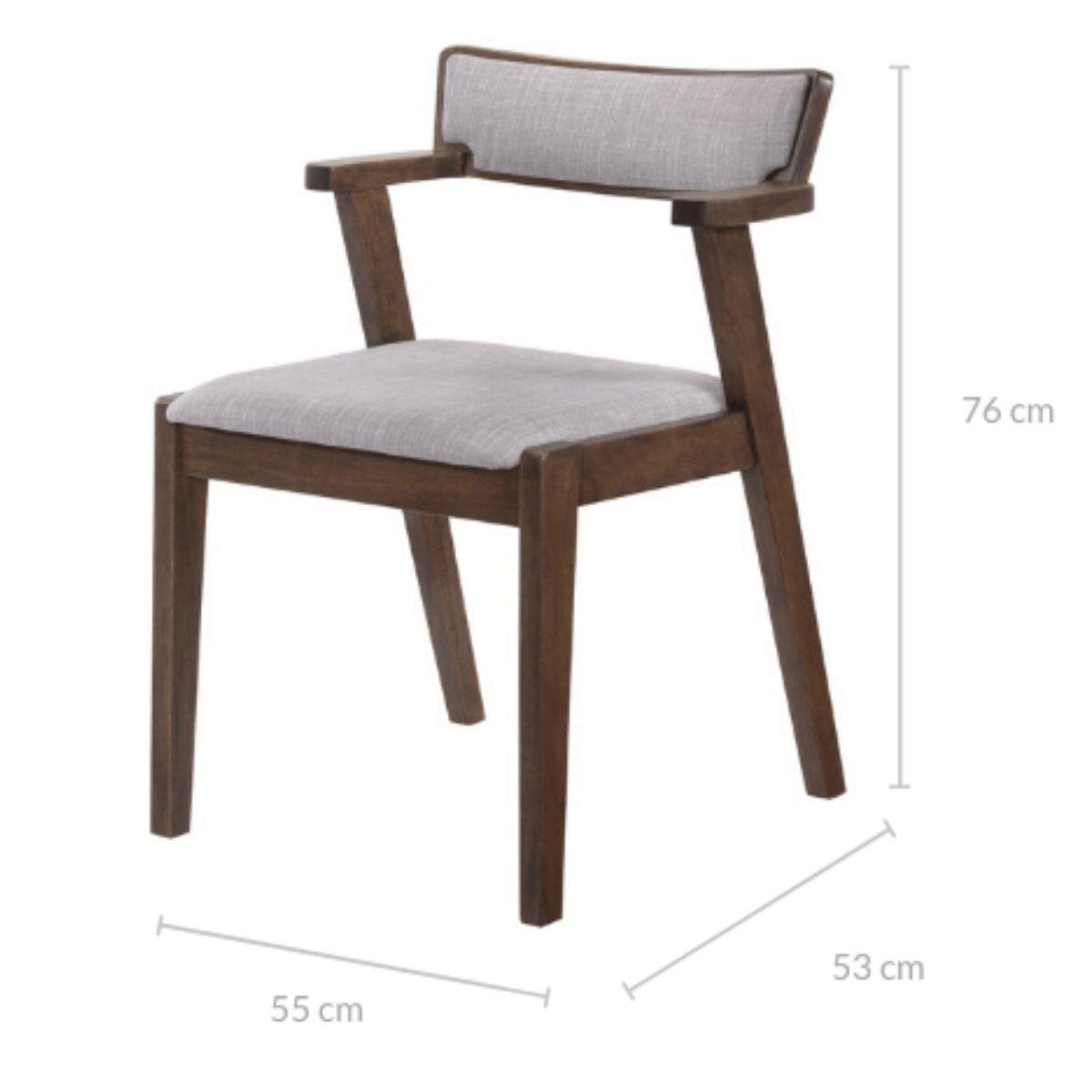 Elsa Dining chair with arm rest in GREY