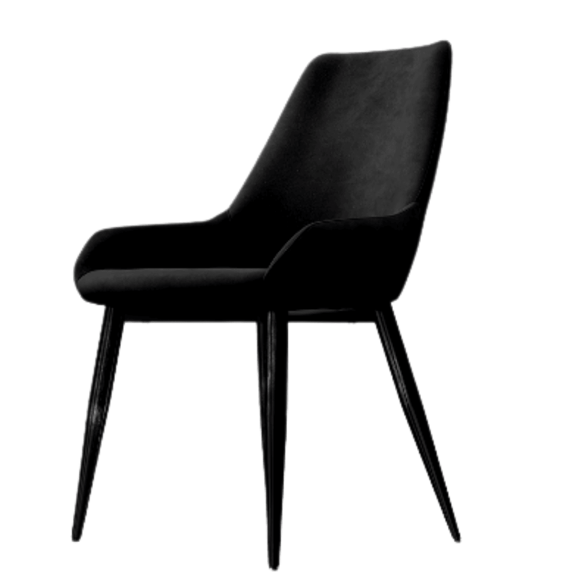 Set of 2 Barstool Allen Classy Black Velvet Dining Chair
