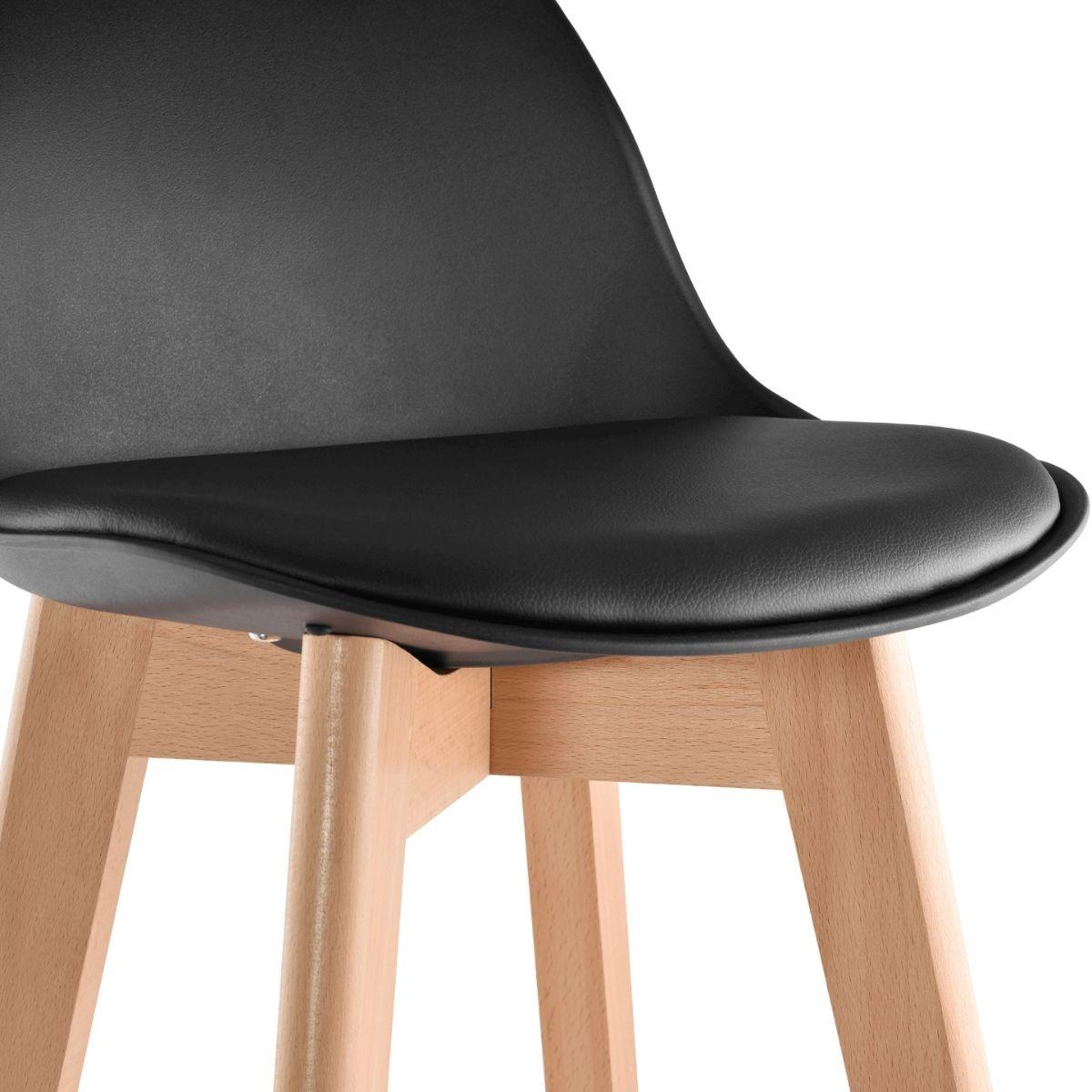 Cherry Black Iconic Contemporary Design Barstool Set of 2