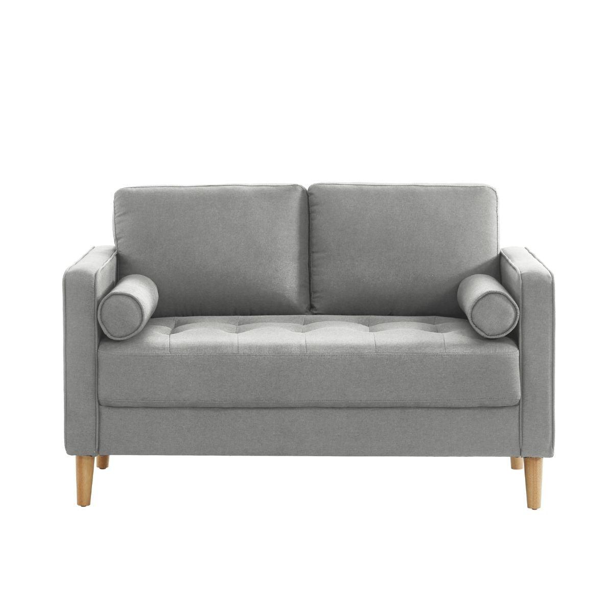 Cassandra 2 Seater Sofa Loveseat Couch Light Grey