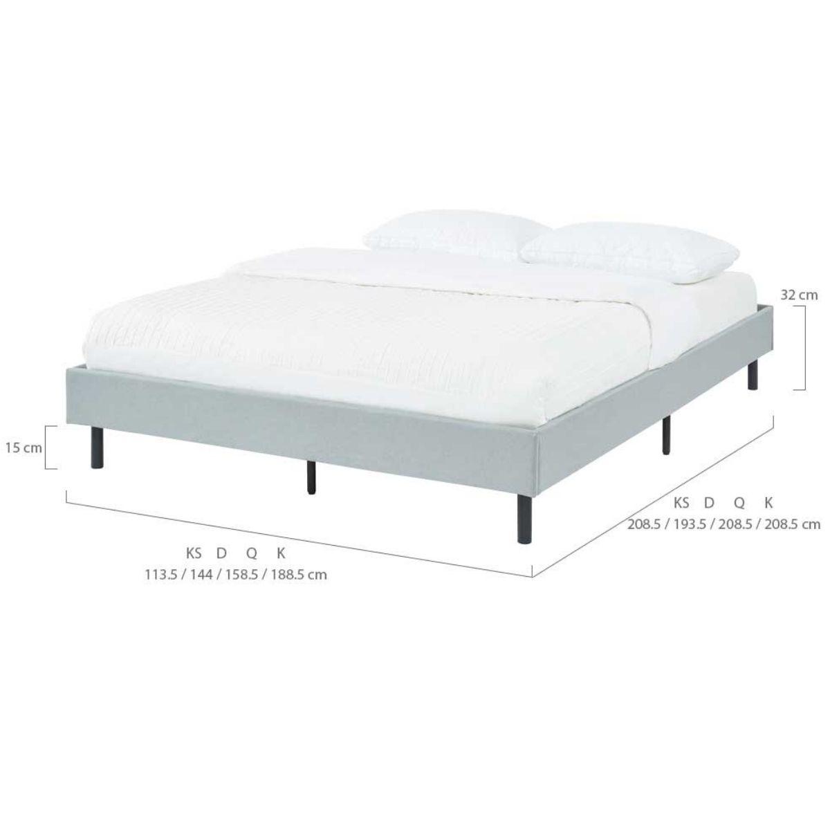 Modern Minimalist Stone Grey Bed Base Frame King