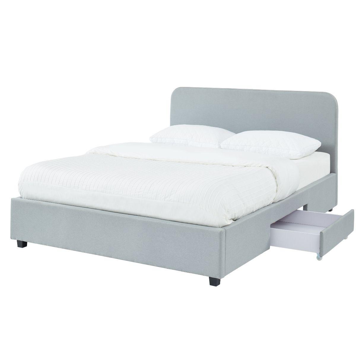 Kevin Stone Grey Storage Bed with 2 Drawers in King