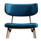 Kylie Modern Sapphire Blue Dining Chair with Gold Legs Set of 2