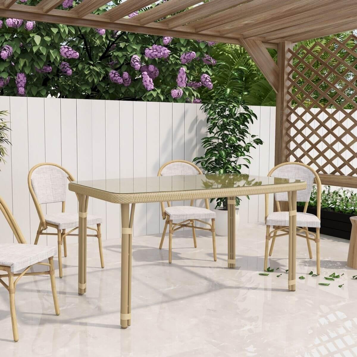 Curly Mediterranean Natural Outdoor Dining Table