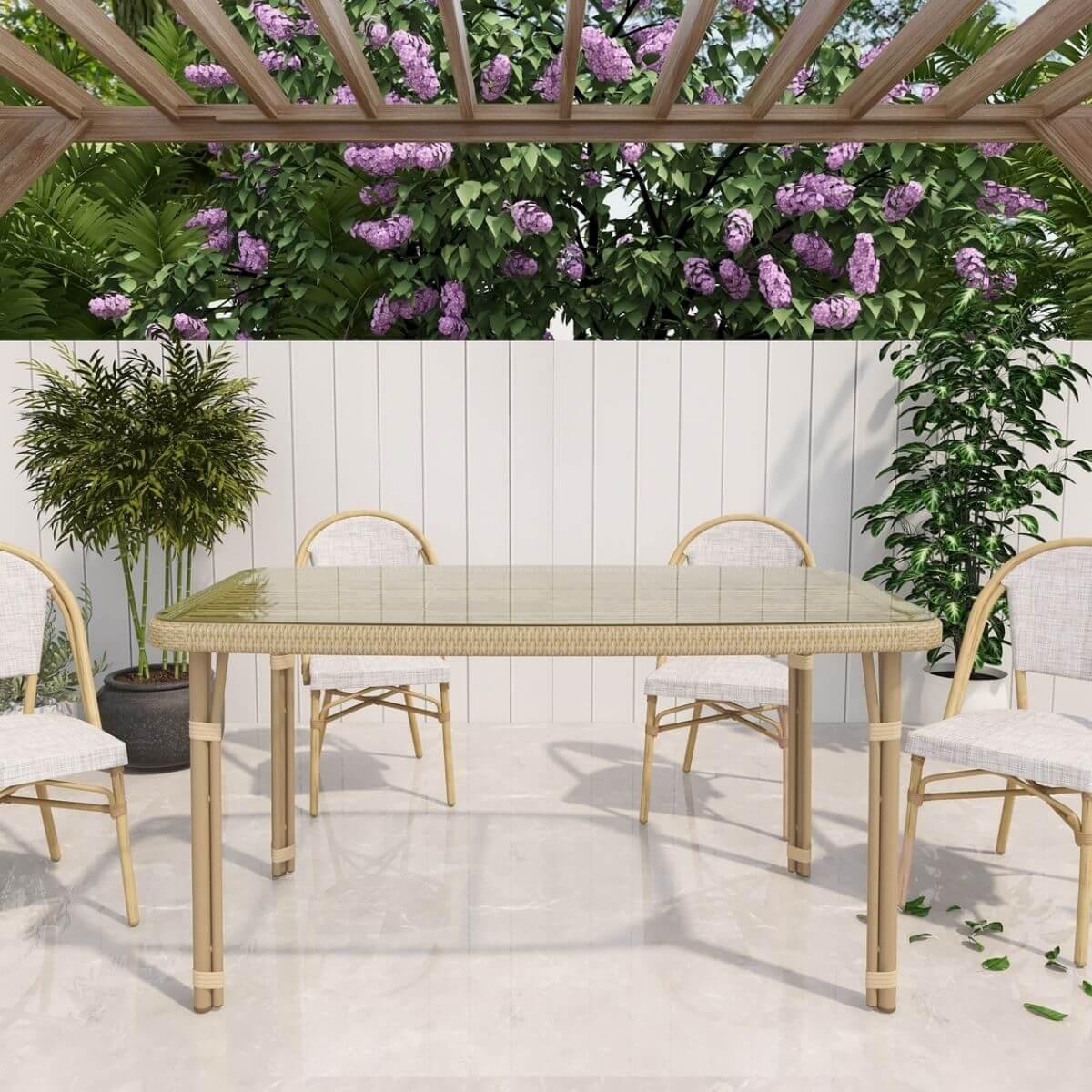 Curly Mediterranean Natural Outdoor Dining Table