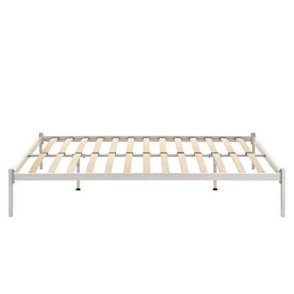Metal Bed Base Frame Platform Foundation White Single
